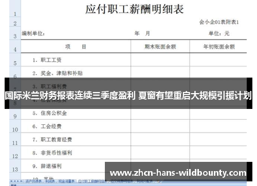 国际米兰财务报表连续三季度盈利 夏窗有望重启大规模引援计划 国际米兰财务报表连续三季度盈利 夏窗有望重启大规模引援计划
