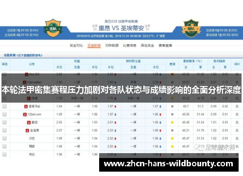 本轮法甲密集赛程压力加剧对各队状态与成绩影响的全面分析深度