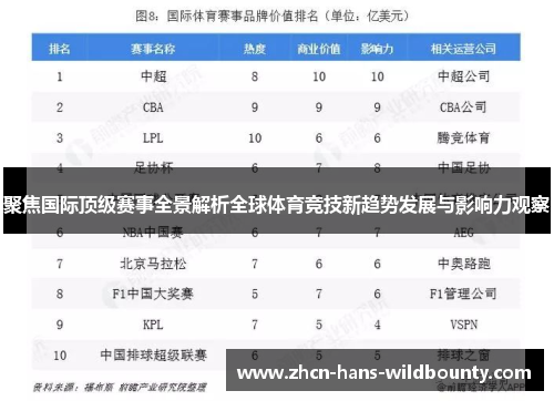 聚焦国际顶级赛事全景解析全球体育竞技新趋势发展与影响力观察